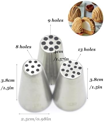 Grass & Spaghetti Piping Tips for Cake Decorating & Montblanc