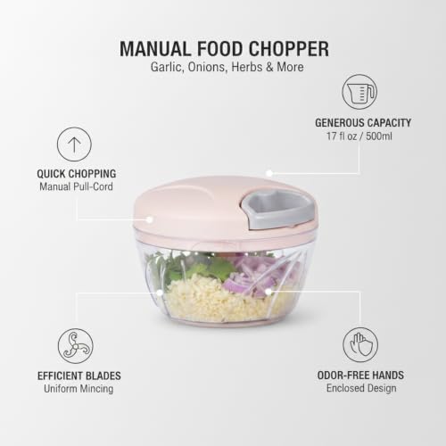 Manual Food Chopper, Pull String Vegetable Mincer for Garlic Onions