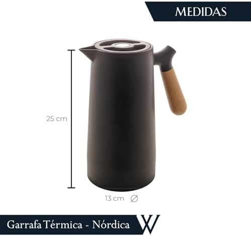 WOLFF - Thermal Coffee Carafe - 34oz / 1L Insulated Plastic Exterior
