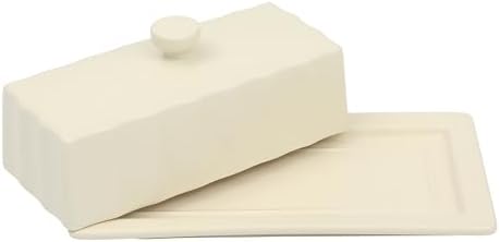 Martha Stewart Broadbrook Stoneware Butter Dish with Lid, Rectangular