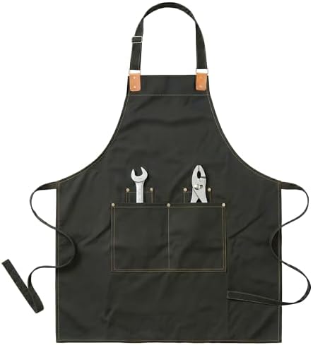206 GSM Thickened Work Apron with 4 Pockets, Waterproof Resistant