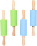4pcs Silicone Wood Rolling Pin Dough Roller for Home Baking