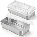 LIANYU 9 x 5 Inch Loaf Pan with Lid, Stainless Steel Bread Pan, Set of