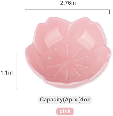 WHJY Pink Cherry Blossom Dish Set, Cute Pink Ceramic Plates