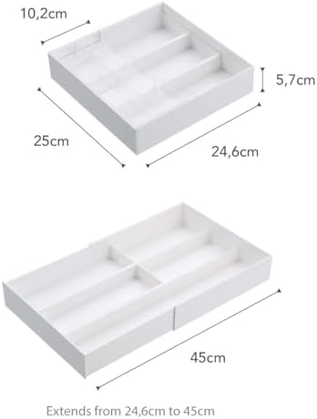 YAMAZAKI Home Tower Cutlery Drawer Organizer - Kitchen Silverware