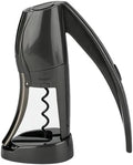 Compact Vertical Corkscrew Wine Bottle Opener, Glossy Black