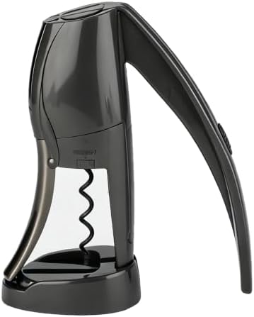 Compact Vertical Corkscrew Wine Bottle Opener, Glossy Black