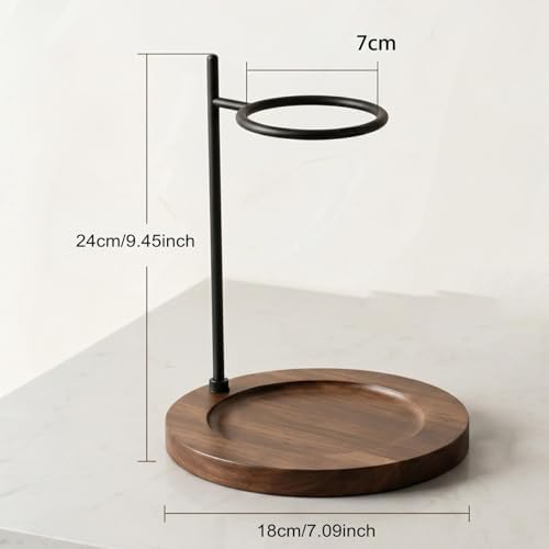 Coffee Dripper Stand Portable Pour Over Dripper Holder Metal Wooden