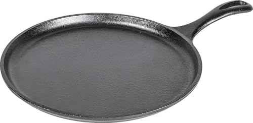 Lodge Round Seasoned Cast Iron Griddle, PFAS-Free, 10.5 Inches