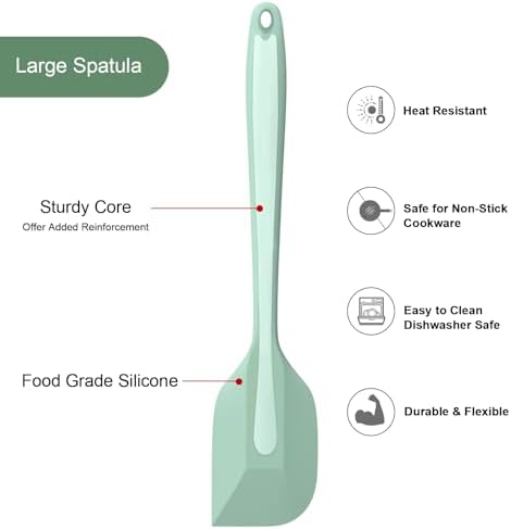 4 Pieces Silicone Spatula Set, Premium Heat Resistant Rubber Spatula