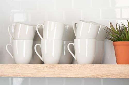10 Strawberry Street Catering Ceramic 12 oz Coffee Mugs, Round, Set of