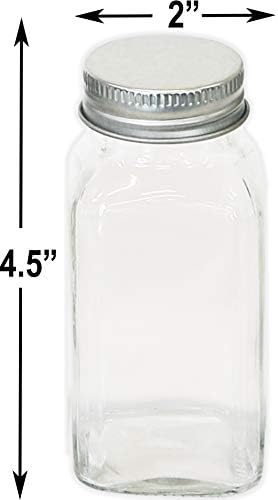 Simple Houseware Spice Jars 6 Ounce Square Glass Bottles - Image 4