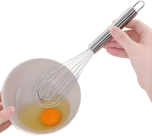 10 inch Stainless Steel Whisk, 5 inches for mixing small amounts of