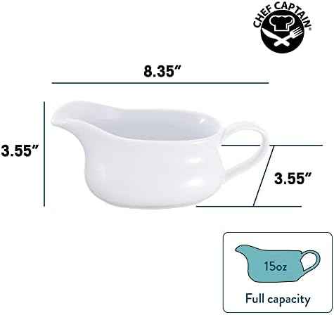 Porcelain Coupe Shaped Gravy Dish Sauce Boat 15 Ounces (15 OUNCE)