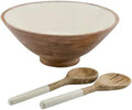 AuldHome Design Wooden Salad Bowl Set (Large Serving Bowl w/Utensils)