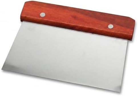 Bench Scraper Stainless Steel Dough Scraper with Wooden Handle Cake