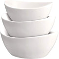 3 Piece Serving Bowl Set – Elegant White Porcelain Salad Bowls for