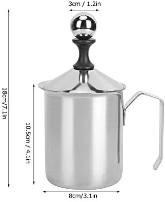 400 cc Milk Frother Handheld, Stainless Steel Milk Foamer, Manual Milk