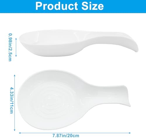 White Plastic Spoon Rest Set, 4Pcs