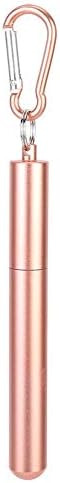 Telescopic Reusable Straw, 304 Stainless Steel 9.1 In