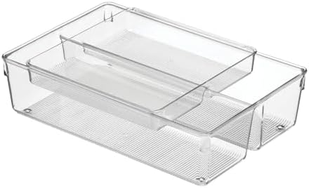 mDesign Plastic Stackable Kitchen Storage Drawer Organizer Bin with
