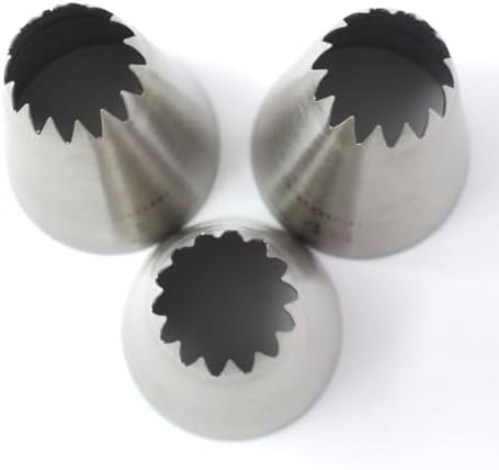 Piping Tips, 4B 3Pcs Large Icing Piping Tips Stainless Steel Seamless