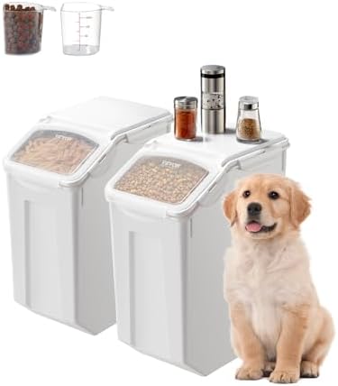 VEVOR Rice Storage Container, 4.5Gallon/20L x2 Capacity Large Dog Food