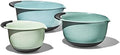 OXO Good Grips 3-Piece Plastic Mixing Bowl Set- Blue, Gray, Jade