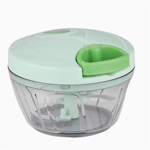 Manual Food Processor, Garlic Chopper with 3 Blades, Hand Pull String