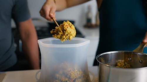 GripStic Steam + Store Bags, Reusable Silicone Bags. Microwave Safe