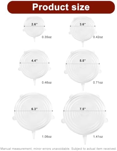 Reusable Silicone Stretch Fresh-Keeping Lids, 6 Sizes