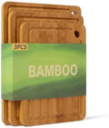 Garvee Bamboo Cutting Board Set of 3 - Multi-Size Wooden Chopping