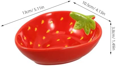 Zerodeko Strawberry Pattern Ceramic Salad Bowl Dessert Bowl for Fruit