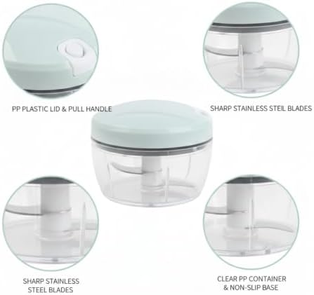 Manual Food Chopper, Pull String Vegetable Mincer for Garlic Herbs