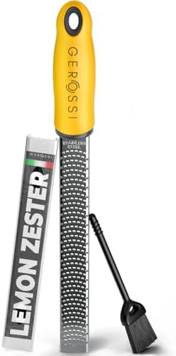Stainless Steel Lemon Zester with Handle, Citrus Zester Grater for