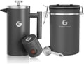 Coffee Gator 34oz French Press Coffee Maker and 22oz Coffee Canister