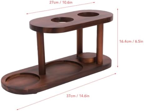 POCREATION Pour Over Coffee Stand Solid Wood 14.6 x 6.5 in Elevated