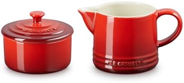 Le Creuset Stoneware Signature Cream & Sugar Set, Cerise, Cream