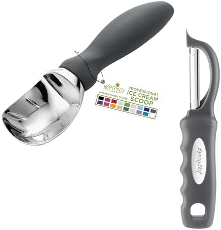 Spring Chef Professional Ice Cream Scoop & Stainless Steel Swivel