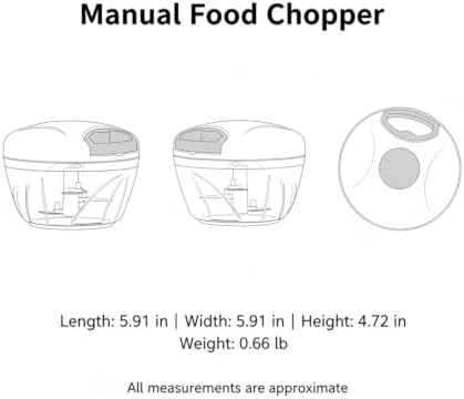 Manual Food Chopper, Pull String Vegetable Mincer for Garlic Onions