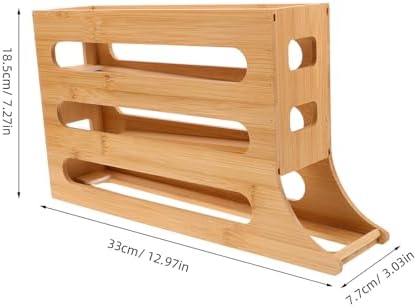 Xmas Rolling Egg Holder for Fridge 4 Tiers Wooden Drawer