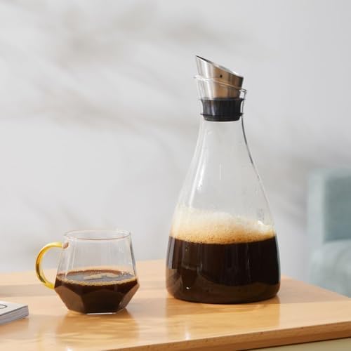 Purefold 50 Oz Borosilicate Glass carafe with Lid 1.5 Liter Glass