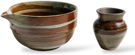 Matcha Bowl and Whisk Holder Set, 2 Pc Japanese Ceramic Matcha Tea Kit