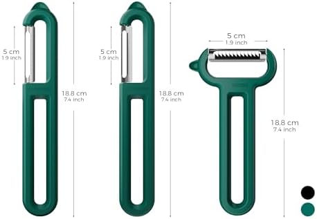 Linoroso 3-Piece Vegetable Peeler Set - Straight, Serrated & Julienne