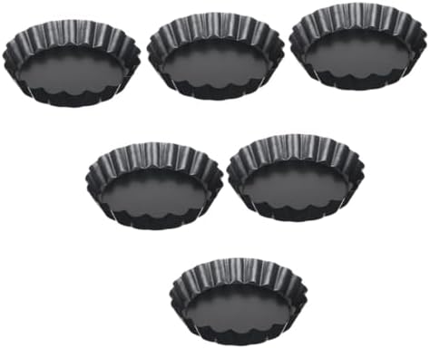 6 Pack round Carbon Steel Tart Pans with Removable Bottom