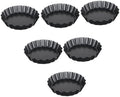 6 Pack round Carbon Steel Tart Pans with Removable Bottom