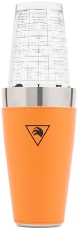 Glass Boston Cocktail Shaker - 15 oz & 27 oz - 28x10cm - Orange