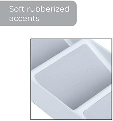 Smart Design 3 Section Plastic Spice Rack Drawer - Non-Slip Lining and
