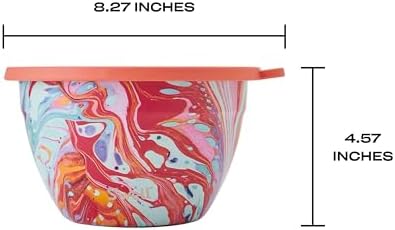 S'well Stainless Steel Salad Bowl Kit 64oz, Marble Swirl, Comes with