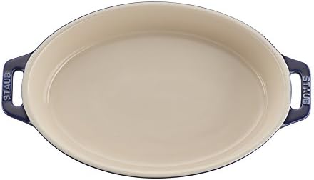 STAUB Ceramic Oval Baking Dish Set, 2-Piece, Dark Blue